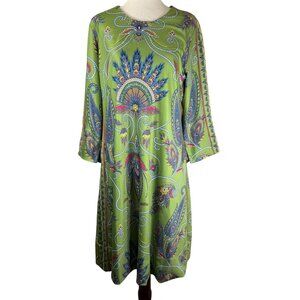 Gretchen Scott Green Paisley Print Dress Size L